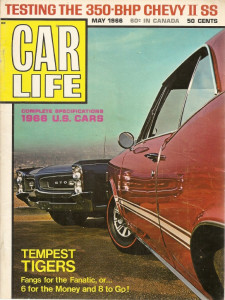 CAR LIFE 1966 MAY - GTO & 327-350 CHEVY II TEST, 66 CAR SPECS, AMBASSADOR DLP*